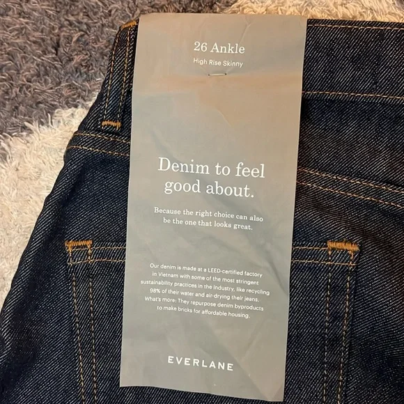 NWT Everlane High Rise Skinny size 26 ankle - Picture 12 of 12